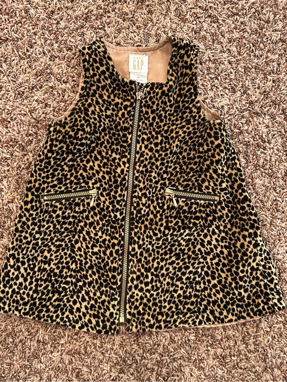Y2K Old Navy Cheetah Print Toddler Zip Up Sleeveless Dress